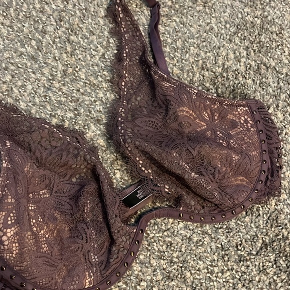 Victoria’s Secret Very Sexy Unlined Push-up Without padding Mauve lace Bra34C - Picture 4 of 11